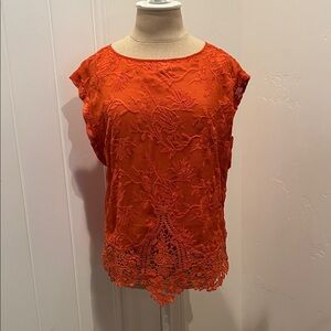 TINY Orange Lace Women Top